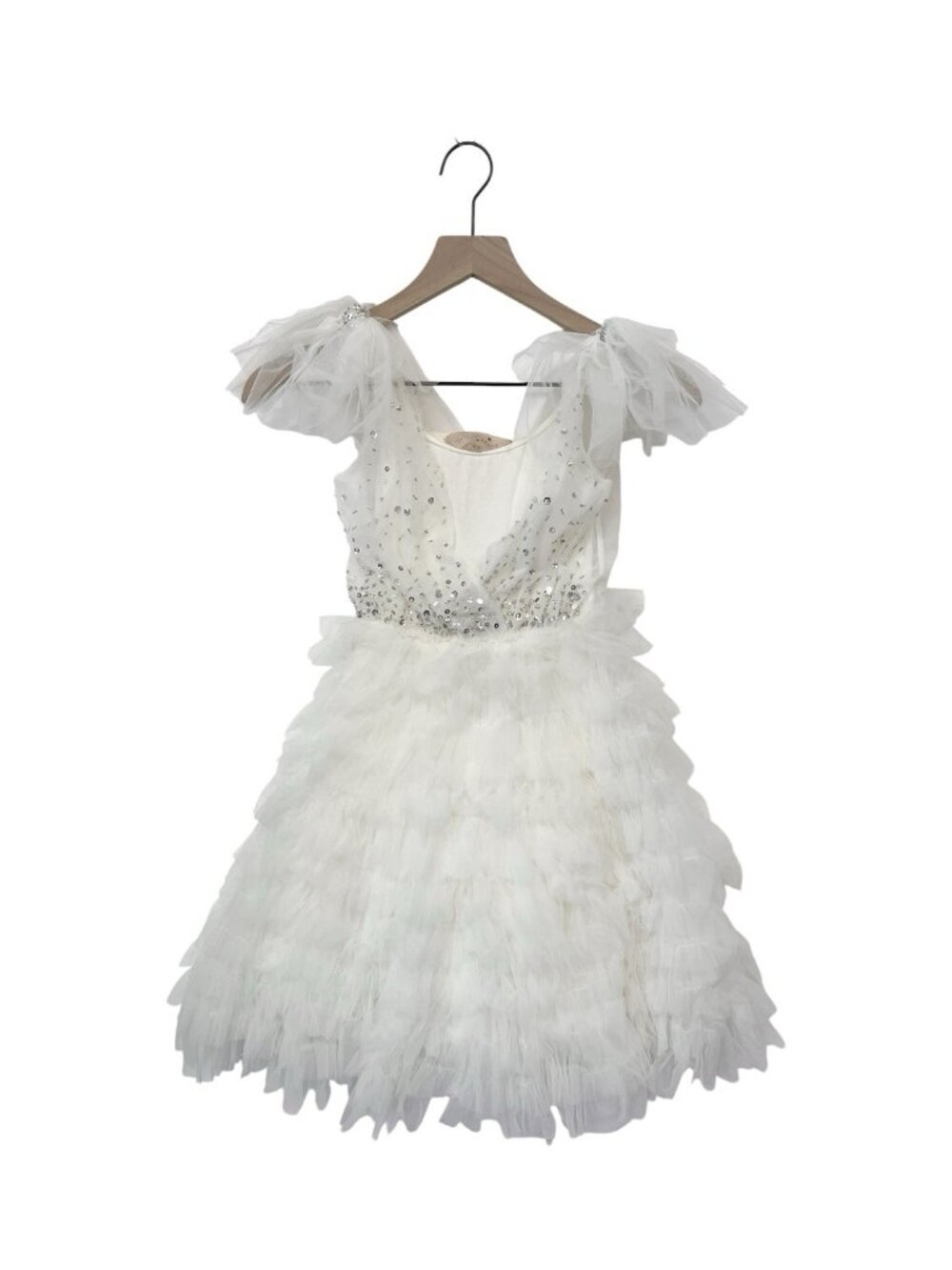 Tutu Du Monde White Tulle Girls Dress Size 6-7 Worn Once